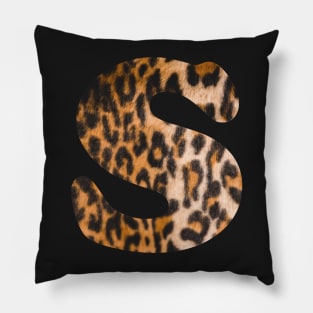 Letter S leopard print Pillow