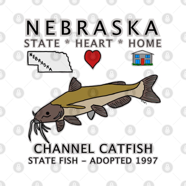 Nebraska - Channel Catfish - State, Heart, Home - state symbols by cfmacomber