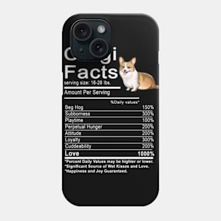 Funny Corgi Facts Nutrition Gift Cardigan Pembroke Phone Case