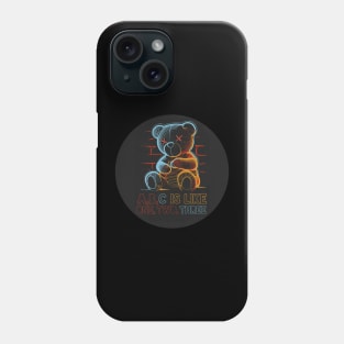 Neon teddy bear toy Phone Case