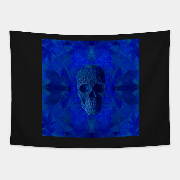 Skull Candy - Blue Moods Tapestry by BenitaJayne