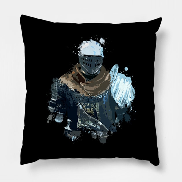 Knight Splatter Pillow by 666hughes