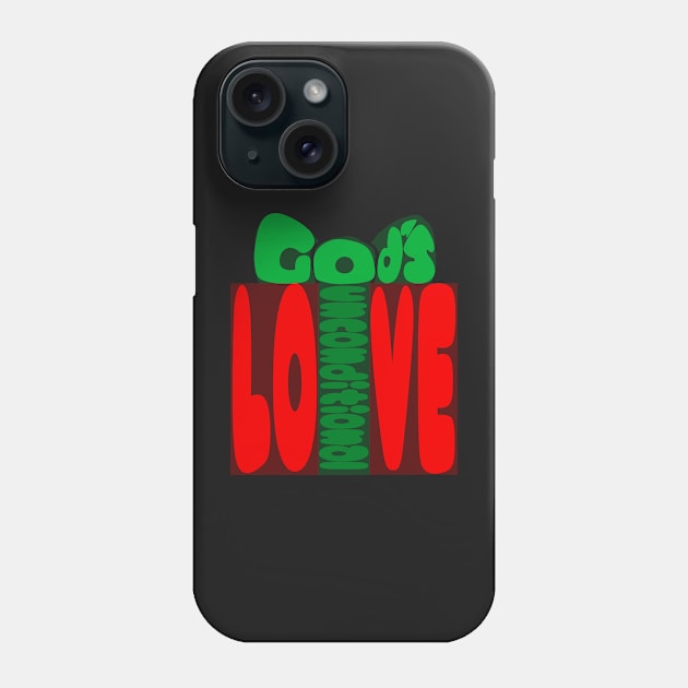 God's Unconditional Love Word Art Present Phone Case by dogbone42