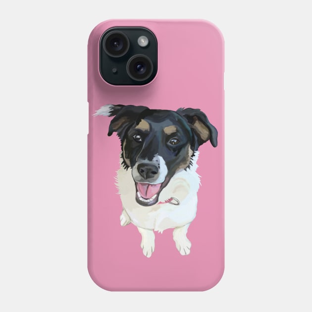 Cute Canine Border Collie Mix Phone Case by Art by Deborah Camp