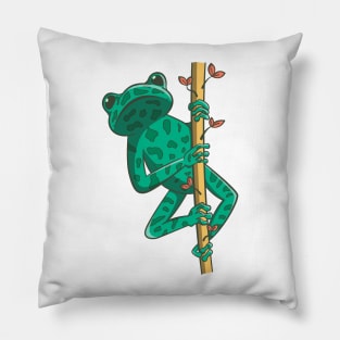 bright green frog Pillow