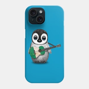 Baby Penguin Playing Nigerian Flag Guitar Phone Case