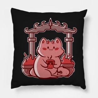 little demon cat Pillow