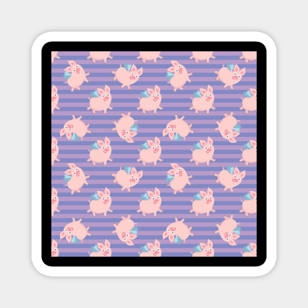 Lovely Pig Pattern Magnet by aquariart