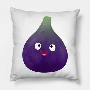 Cute happy purple fig fruit cartoon Pillow