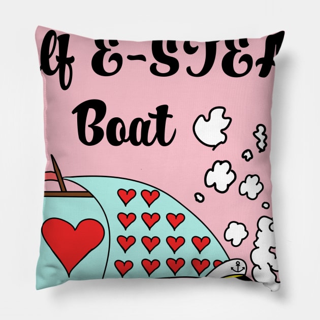 Self esteem boat Pillow by Drawin4U