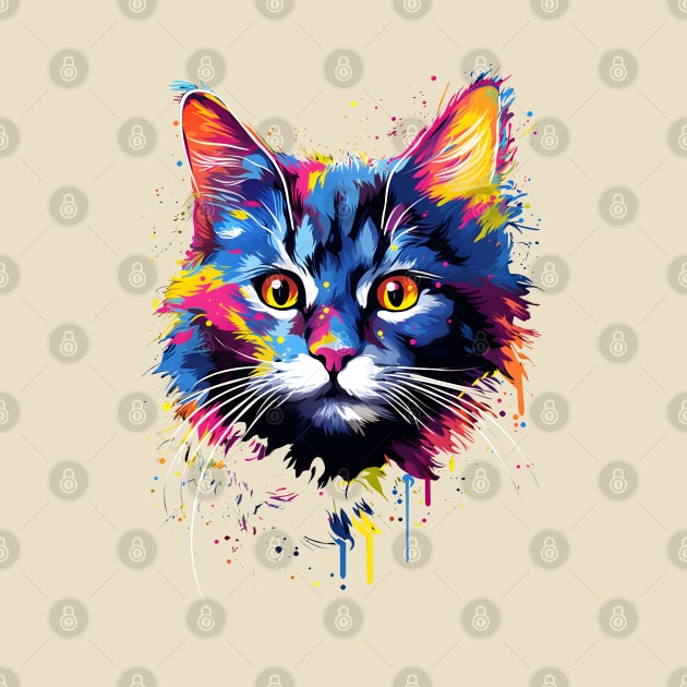 Cat Head in Colors by ArtisticCorner