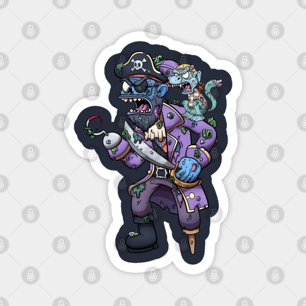 Zombie Pirate Captain Magnet by TheMaskedTooner