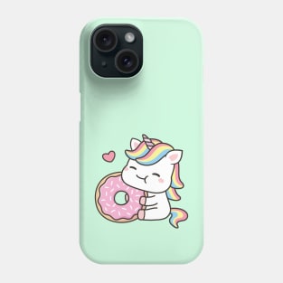 Cute Little Unicorn Loves Doughnut Phone Case