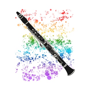 Clarinet Rainbow Colours Clarinetist Woodwind Musician T-Shirt