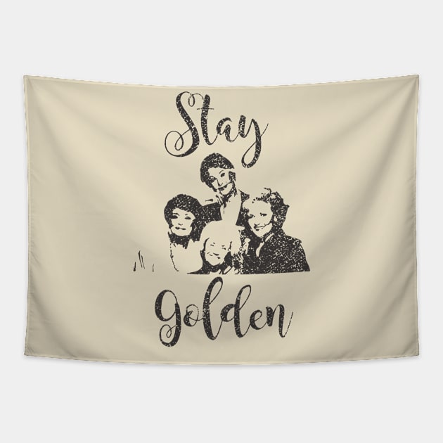 Retro Stay Golden Tapestry by Brown Pencil