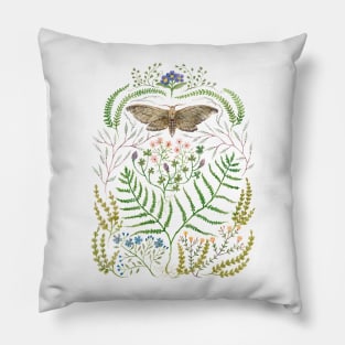 Moth with Plants II Pillow