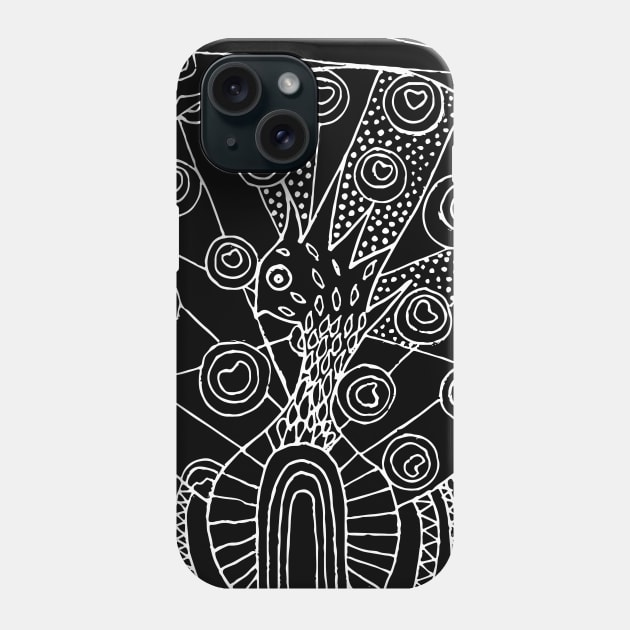 Black Peacock Phone Case by zeljkica