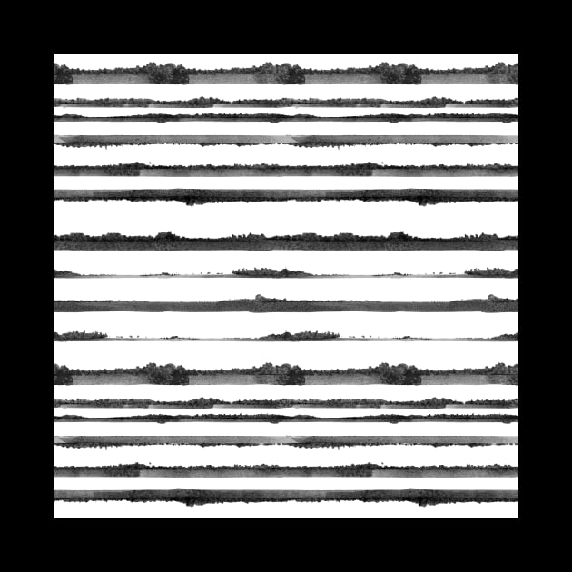 Inverted Black an White Watercolor Stripes by Carolina Díaz