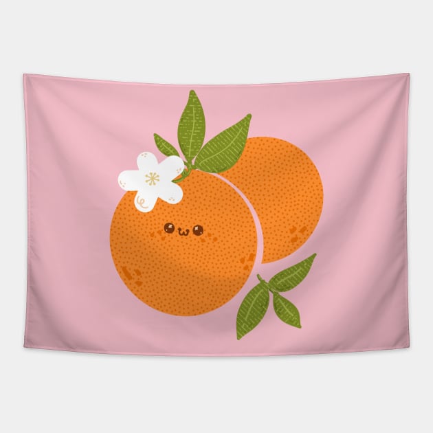 Happy Orange Tapestry by Fluffymafi