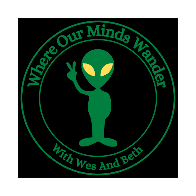 Alien small Logo Green with  Black background by Where Our Minds Wander