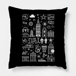 TRAVEL AND TOURISM ICONS Pillow