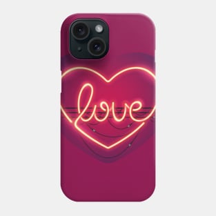 Love Heart Neon Sign Phone Case