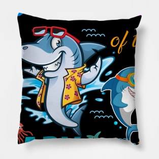 Sister Of The Baby Shark Birthday Daddy Shark Shirt Pillow