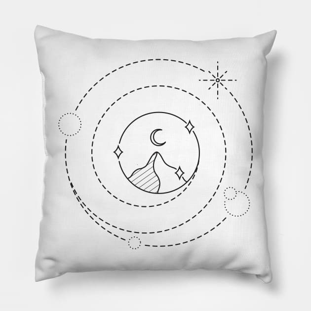 Aesthetic spiral line Pillow by Ferdi Everywhere