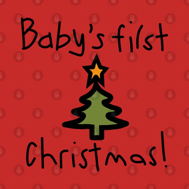 Babys First Christmas Graphic in Black by ellenhenryart