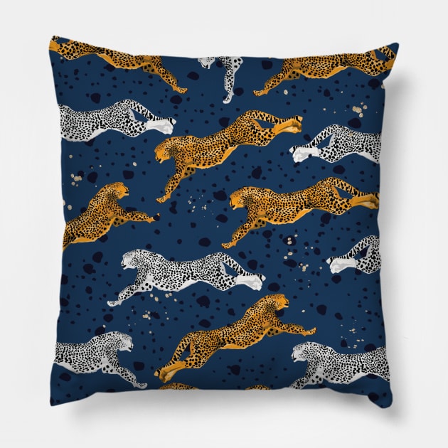 Blue new arrivals cheetah pillow