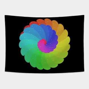 Rainbow Spiral Flower Tapestry