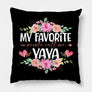 My Favorite People Call Me Yaya Floral Mother'S Day Pillow