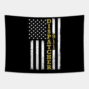 Thin Gold Line Flag 911 Dispatcher Tapestry