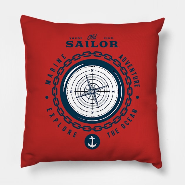 nautical t-shirt Pillow by monami