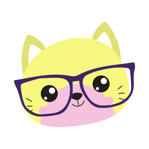 Hipster Cat, Cat With Glasses, Kitten, Cute Cat by Jelena Dunčević