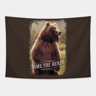 Tame The Beast Bearded Brown Bear Tapestry