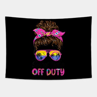 Last day of school School Nurse off duty Messy Bun Tapestry