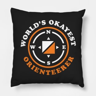 Funny Orienteering Gift World's Okayest Orienteerer Compass Pillow