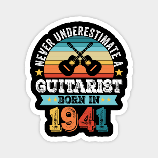 Guitarist born 1941 80th Birthday Guitar Gift Dad Magnet