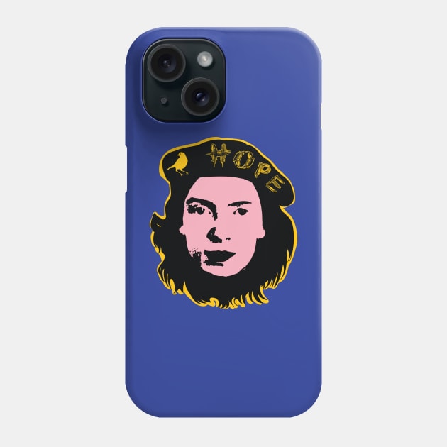 HOPE is the Thing With Feathers Emily Dickinson Che Guevara Pop art design Golden Poppy Yellow Orange Version Phone Case by pelagio