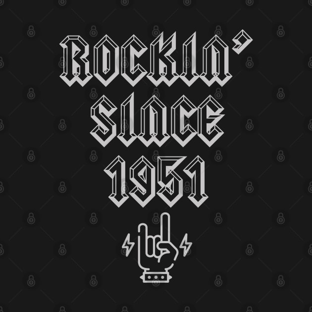 Classic Rock 70th Birthday  Rockin Since 1951 70 Year Old by LittleBoxOfLyrics