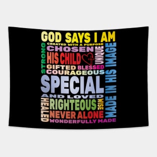 God Says I Am Phrases Christian God Faith Christ Holy Spiritual Lord Tapestry