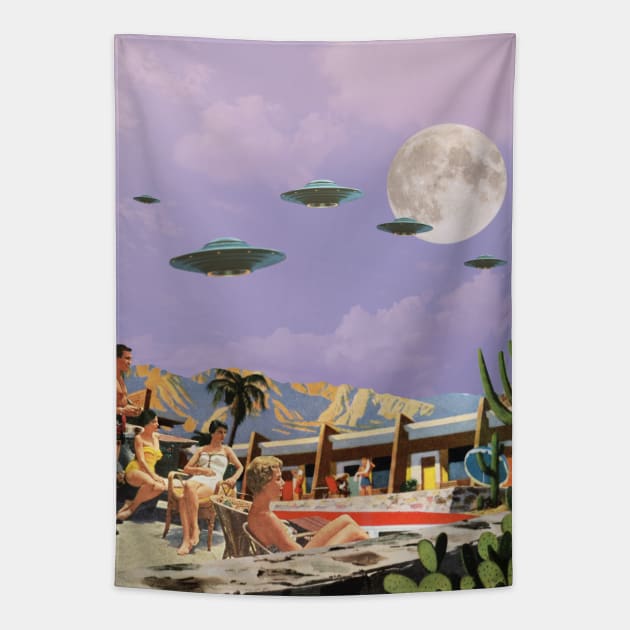 Desert Tranquility Resort Tapestry by leafandpetaldesign