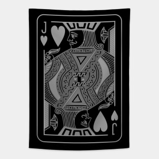 Jack of Hearts Grayscale Tapestry