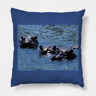 Hippos, Chobe River, Chobe National Park, Botswana Pillow