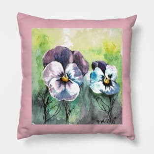 Watercolor pansies Pillow