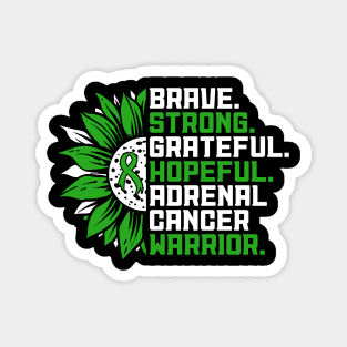 Adrenal Cancer Awareness Sunflower Adrenal Cancer Warrior Magnet