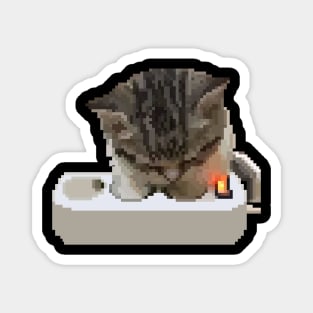 the charcing cat - pixelart Magnet