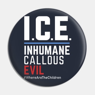 ICE Immigration Acronym: Inhumane Callous Evil Pin