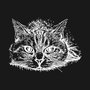 Adorable Cute Cat Face For Black Or Dark Backgrounds T-Shirt